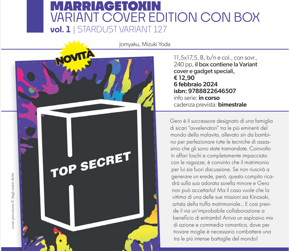 Marriagetoxin - Variant Cover Edition Con Box 1 - Stardust Variant 127 – Edizioni Star Comics Preorder– Italiano - Manga Dreams