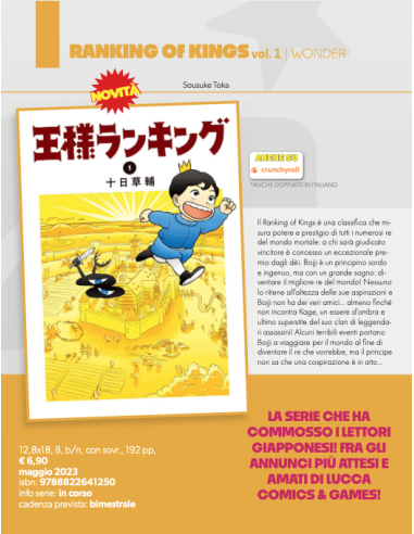 RANKING OF KINGS 1Preordine - Manga Dreams